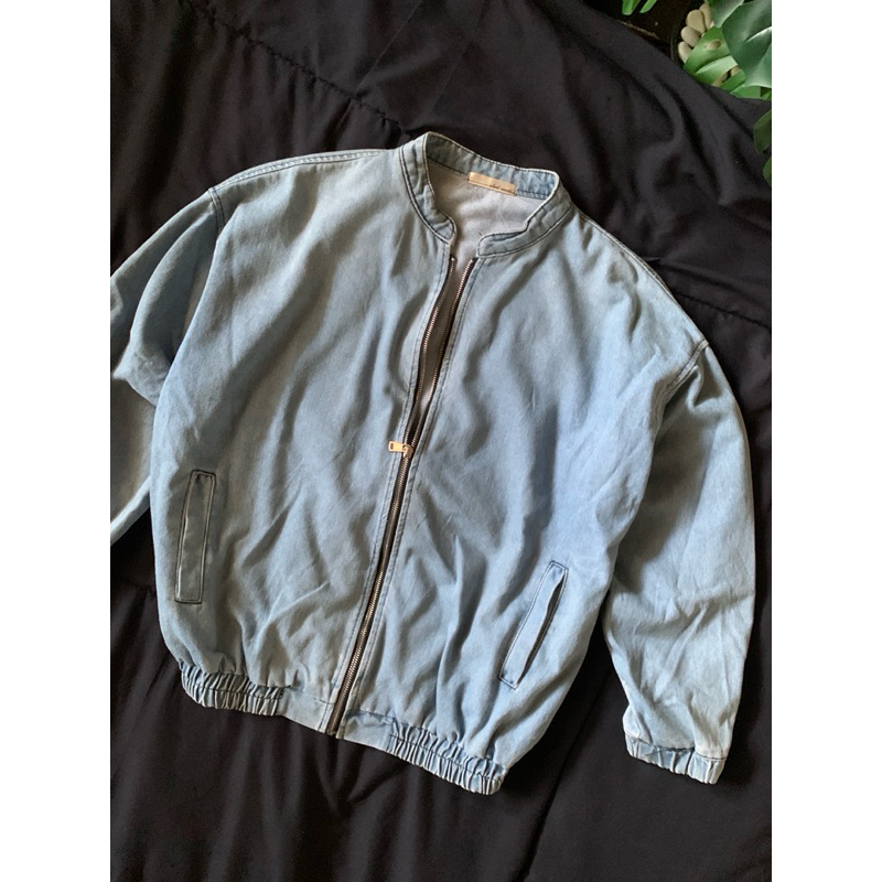 boxy denim jacket jeans silent worth korean