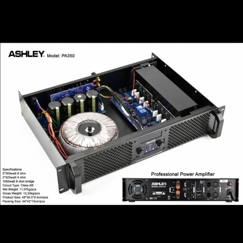 ASHLEY PA350 | Power Amplifier | Amplifier | Power 2 Chanel | PA350 | ASHLEY