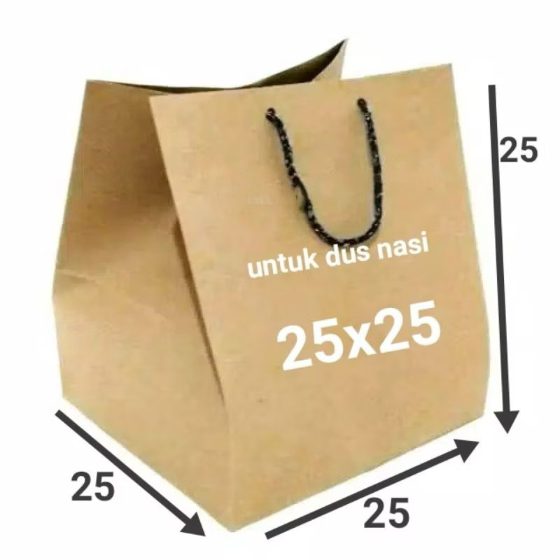 

PAPER BAG 25x25x25 | Paper bag kotak nasi bento kue bolu