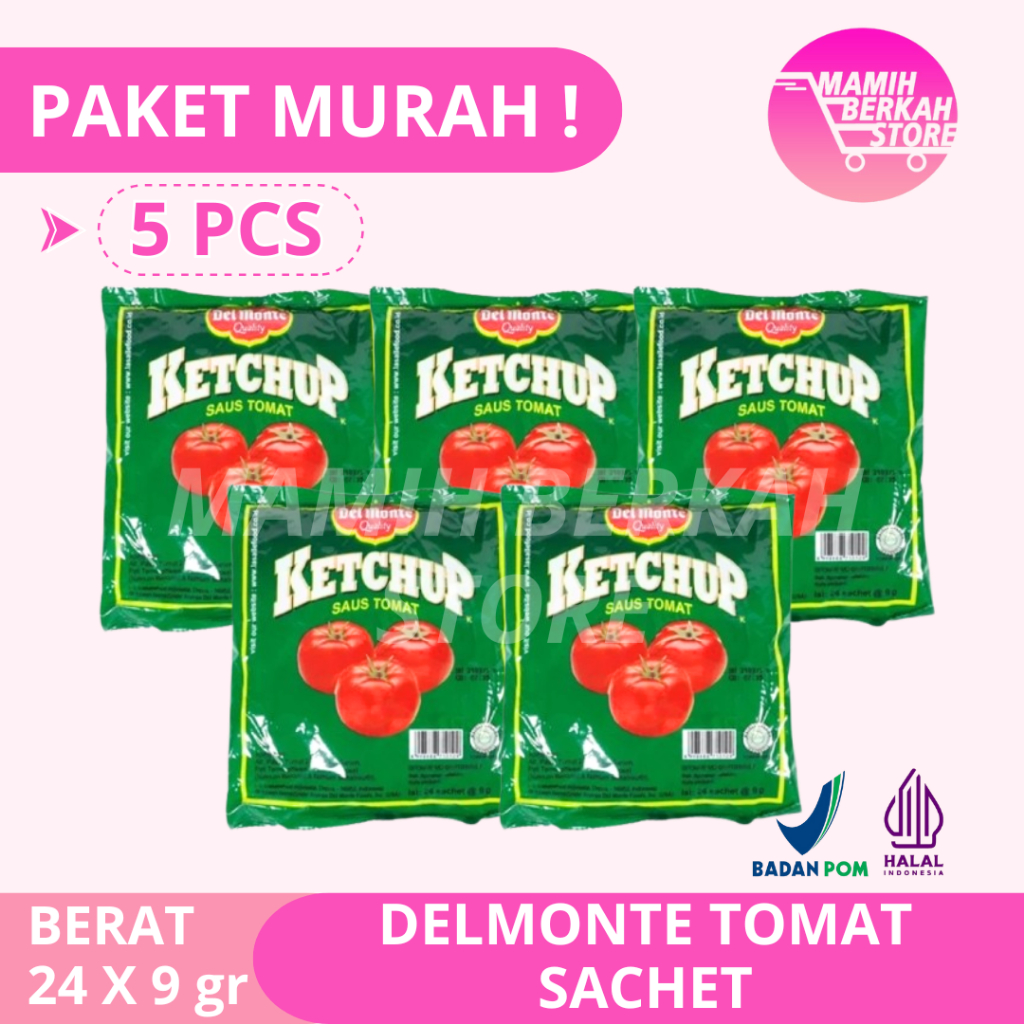 

5 PACK - DELMONTE Saos TOMAT Sachet @9gr x 24 pcs x 5 pack