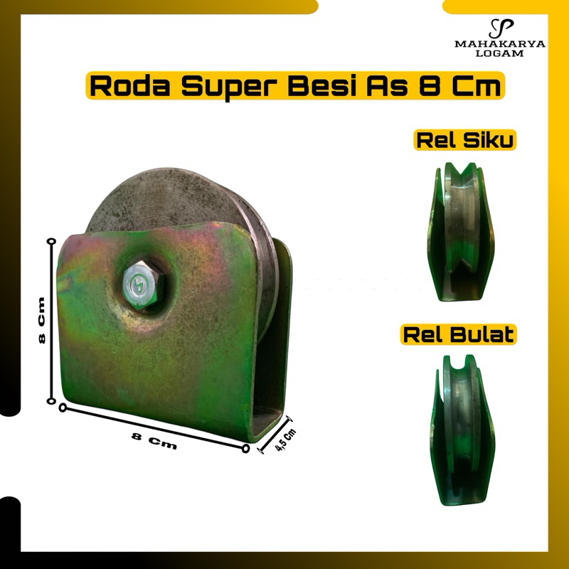 Roda Pagar Besi As Super 8 Cm // Aksesories Ornamen Tangga Tralis Pintu Pagar