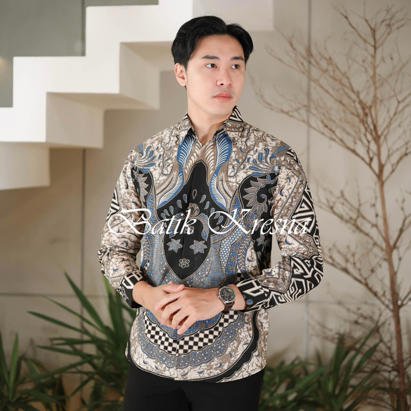 BATIK KRESNA motif ABIMANA kemeja batik pria slimfit