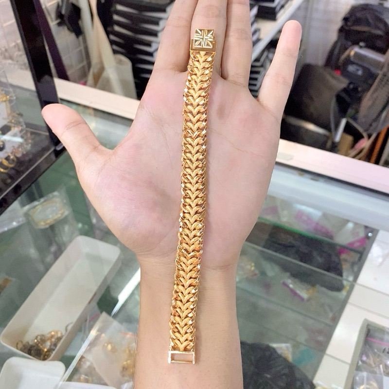 Gelang Rantai Lipan V Pasir New Gold Silver Dewasa Remaja Tembaga Titanium Stainlees Steel