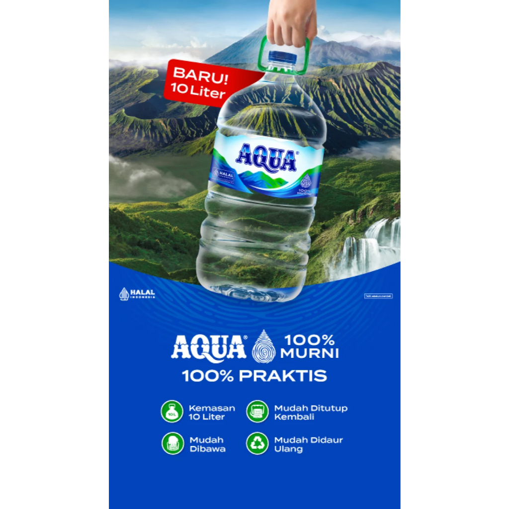

Aqua Galon 10 Liter - Air Mineral Berkualitas - SJY Shop Hemat