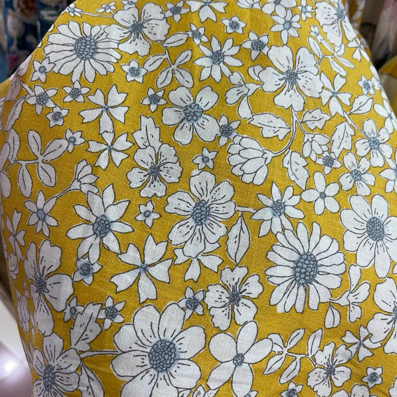 kain katun linen - kain katun linen motif bunga impor - kain katun linen original - kain katun linen