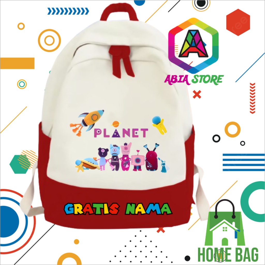 Tas Ransel Anak  PLANET Tas Anak backpack Custom Free Nama
