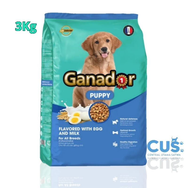 Ganador Puppy Egg and Milk Makanan Anjing 3Kg