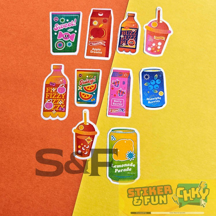 

Stiker Sticker Vinyl Laminasi MINUMAN LUCU/CUTE DRINKING