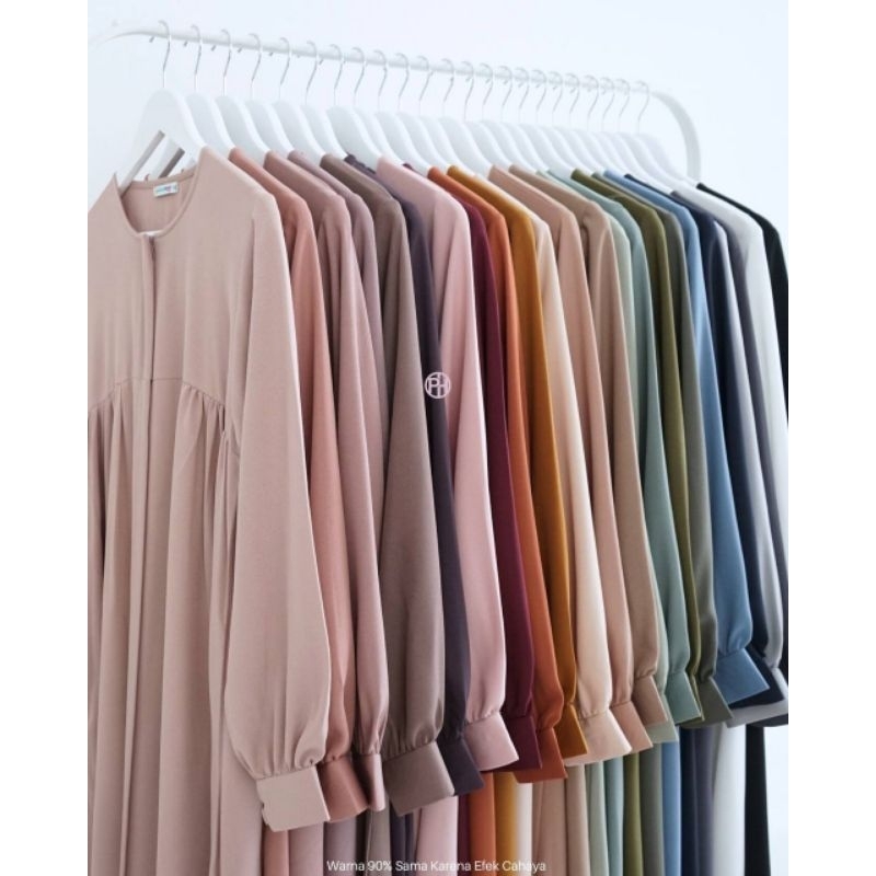 SHIKA DRESS ORIGINAL BY PELANGI HIJAB TERBARU GAMIS SYAR'I SHAKILA POLOS PREMIUM MANSET KANCING 2 KE