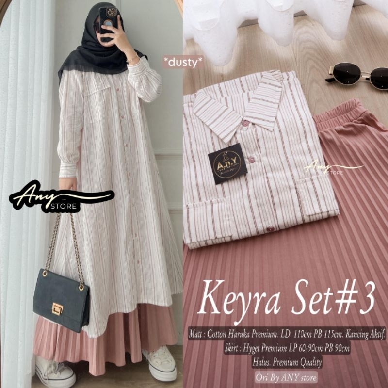 Setelan Tunik dan Rok Plisket • Setelan Atas Bawah Muslim Remaja Cewek • Set Tunik • One Set Cewek •