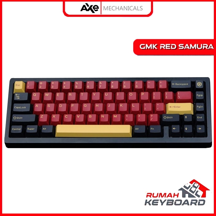 AXE MECHANICALS - Cherry - GMK - RED - Samurai - PBT - DYE SUB - Keycap - Keycaps