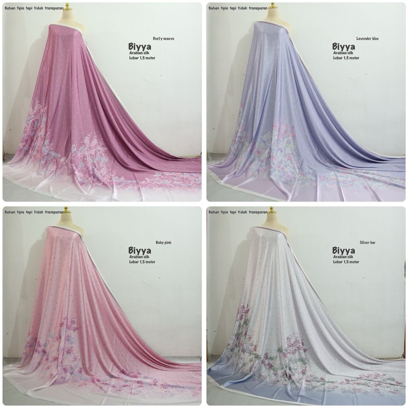kain arabian silk motif BIYYA bunga | SERUMPUN | kain baju bakal sutra premium