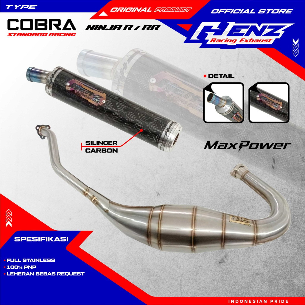 Knalpot ninja R/RR selincer carbon cevlar Henz racing exhaust