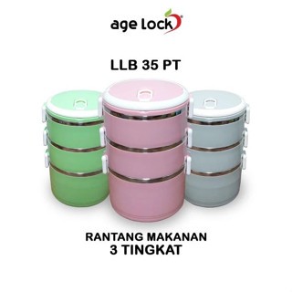 Rantang Kotak Makan Age Lock Lunch Box 3 Susun Multifungsi Age Lock LLB 35 PT