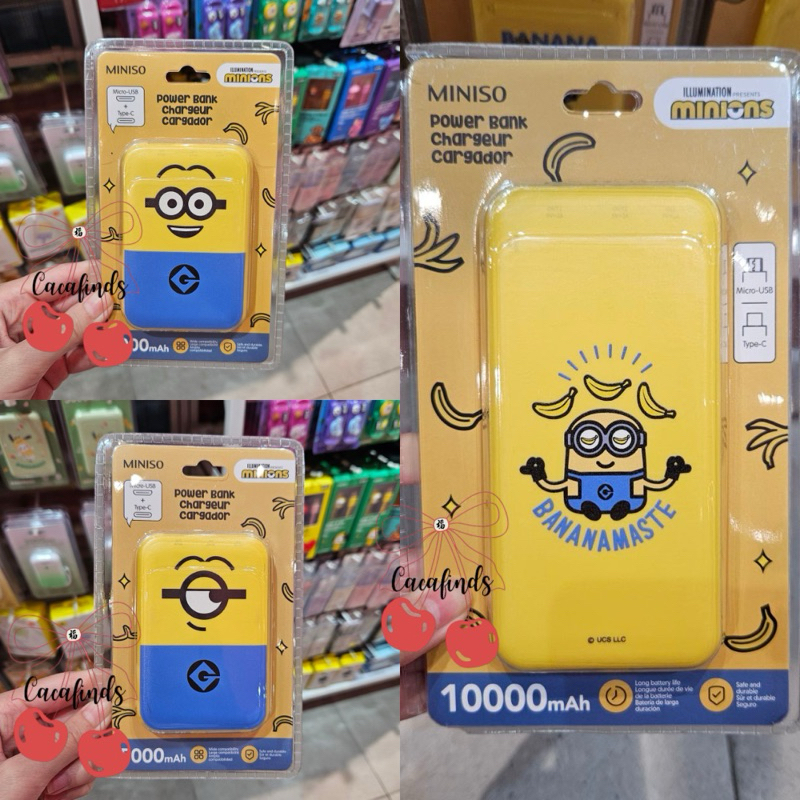MINISO x Minion‼️PowerBank 5000mAh / 10000mAh With Cable Iphone & Type C Minion Collection