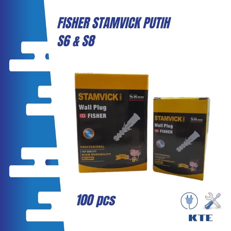[100 Pcs] Fisher Stamvick putih ukuran S6, S8
