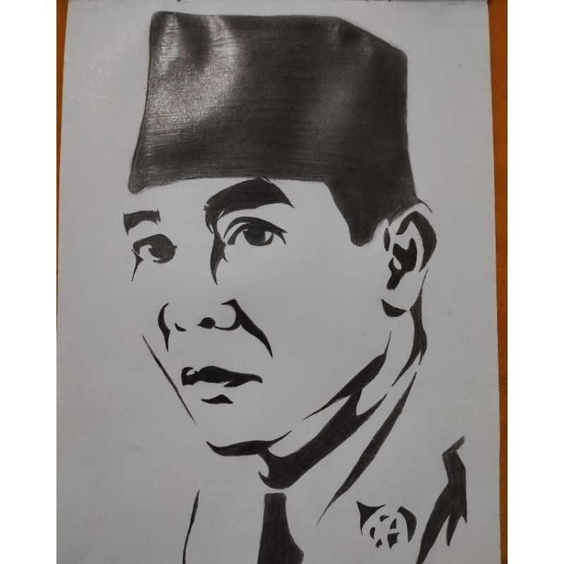 Lukisan tangan presiden Soekarno dari pensil