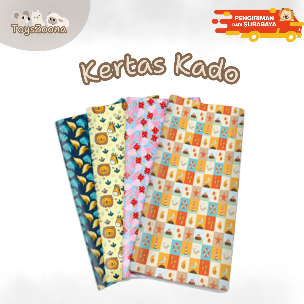 

[MOTIF RANDOM] Kertas Kado / Bungkus Kado / Gift Wrapping Paper (Harga per Lembar)