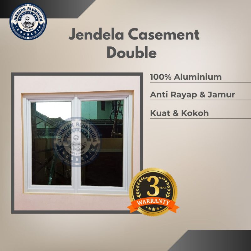 Jendela Double Aluminium L 100 x T 200
