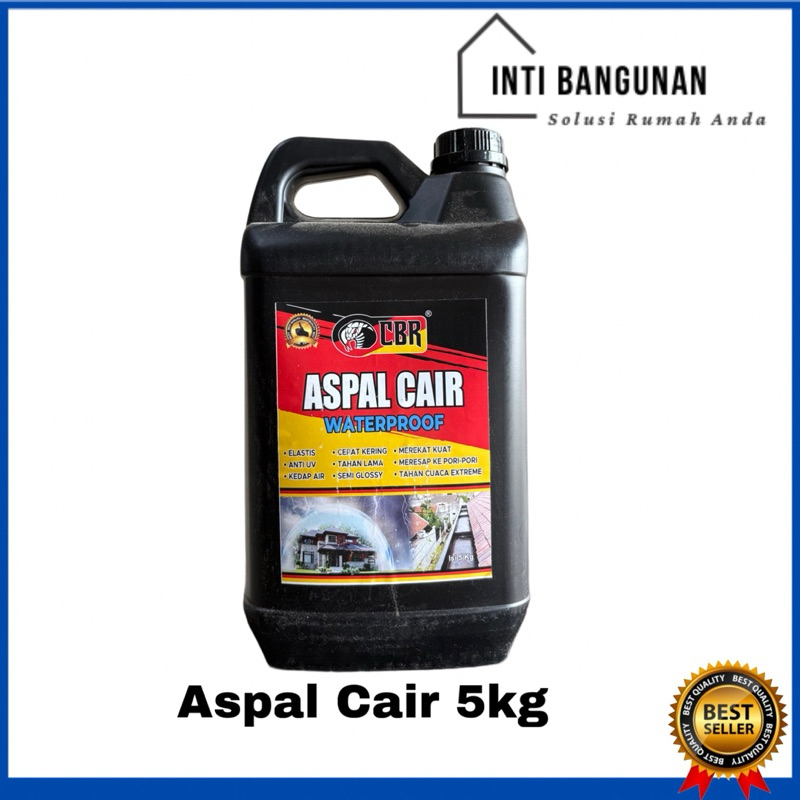 Aspal Cair 5 Liter 5 Kg Lem Pelapis Anti Bocor Retak Dinding Dak Beton Tembok Rumah