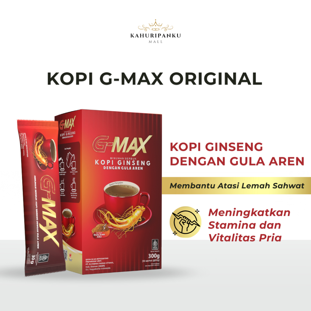 

Kopi G-MAX Original - Minuman Instan Kopi Ginseng Korea - Meningkatkan Kebugaran & Daya Tahan