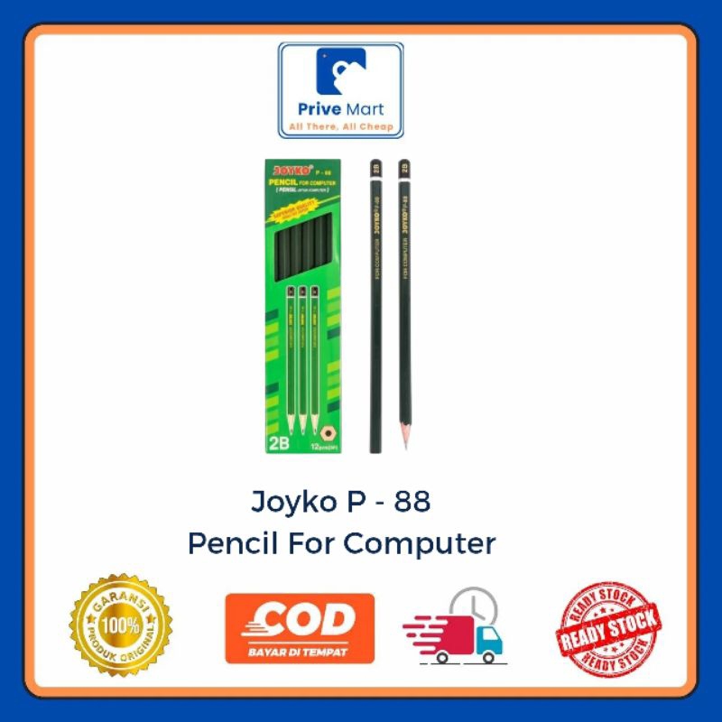 

Joyko 2B, P - 88 Pencil For Computer (Satuan/Ecer) Prive Mart