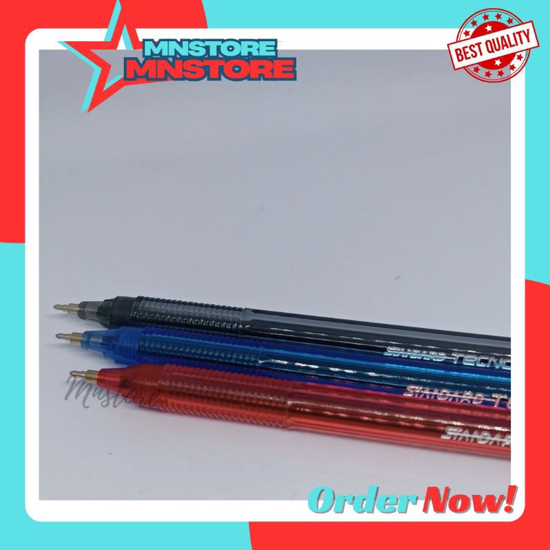

STANDARD pulpen tecno 0.38 - (PCS) pulpen warna hitam biru merah