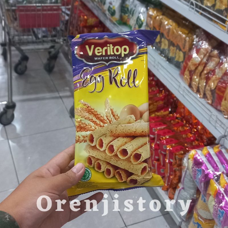 

veritop egg roll, lemon 80gr wafer cokelat