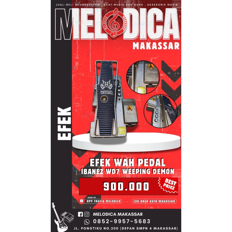 Efek Gitar Wah Pedal Ibanez WD7 Weeping Demon