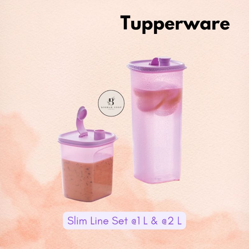 Duo Slim Line Botol Minum Tupperware 2 Liter dan 1 Liter