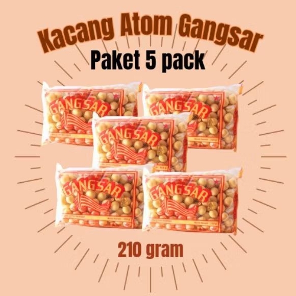

[5 Pack] Kacang Atom Sanghai Gangsar 210 gram