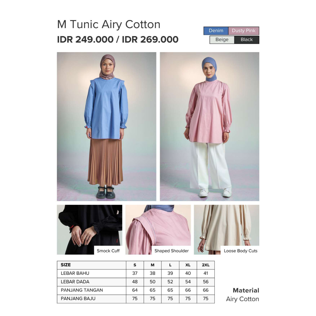 Dauky - Tunik Terbaru Dauky Berbahan Katun Tunic Airy Cotton