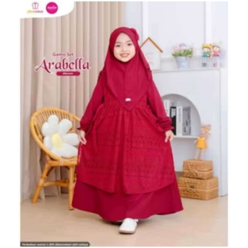 Zulfacolletion GAMIS SET ARABELLA BY BABYJAB JILBAB KAKAK DRESS OUTER BRUKAT GAMIS ANAK / Gamis Anak