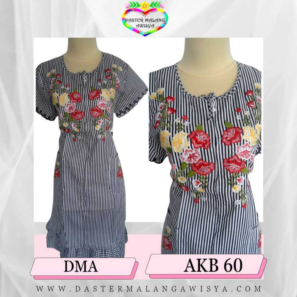 AKB 60 S M  Daster Katun Bordir Malang Awisya