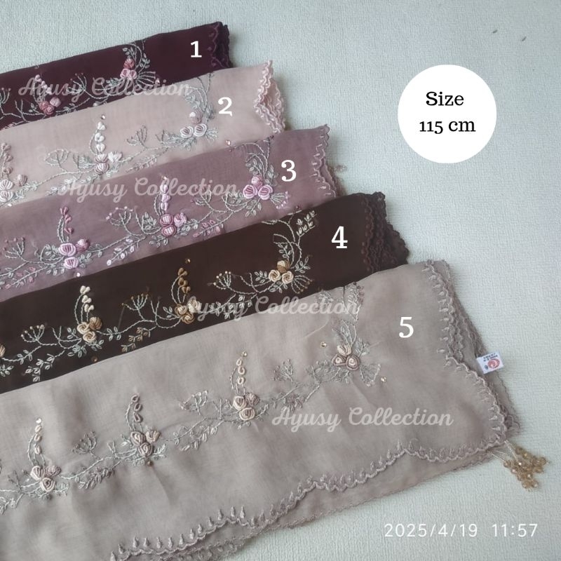 Hijab paris BORDIR  ORI voile Japan Alfatehi