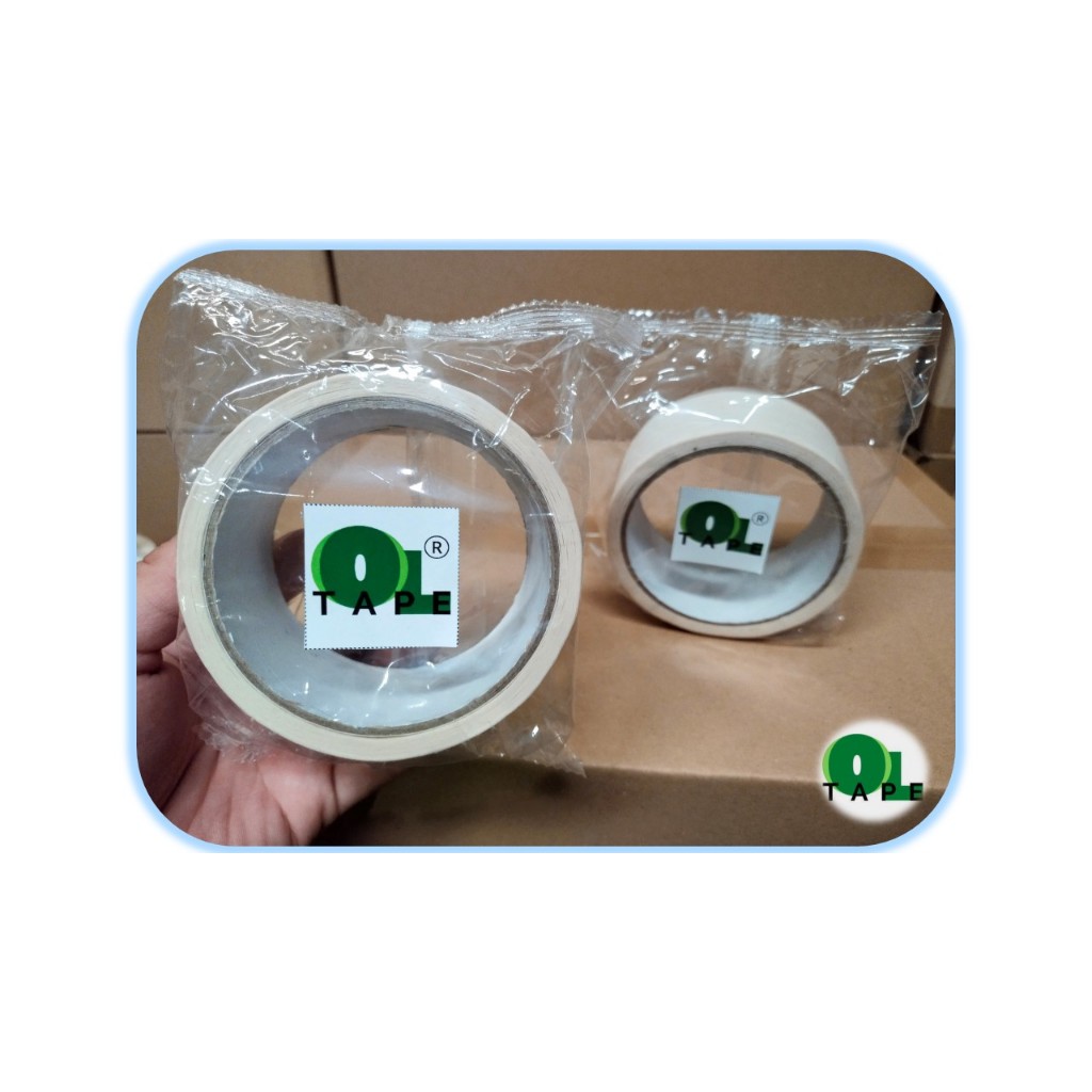 

Masking Tape Warna Putih dan Kuning /Lakban Kertas Ukuran: 48 mm x 15 Yard