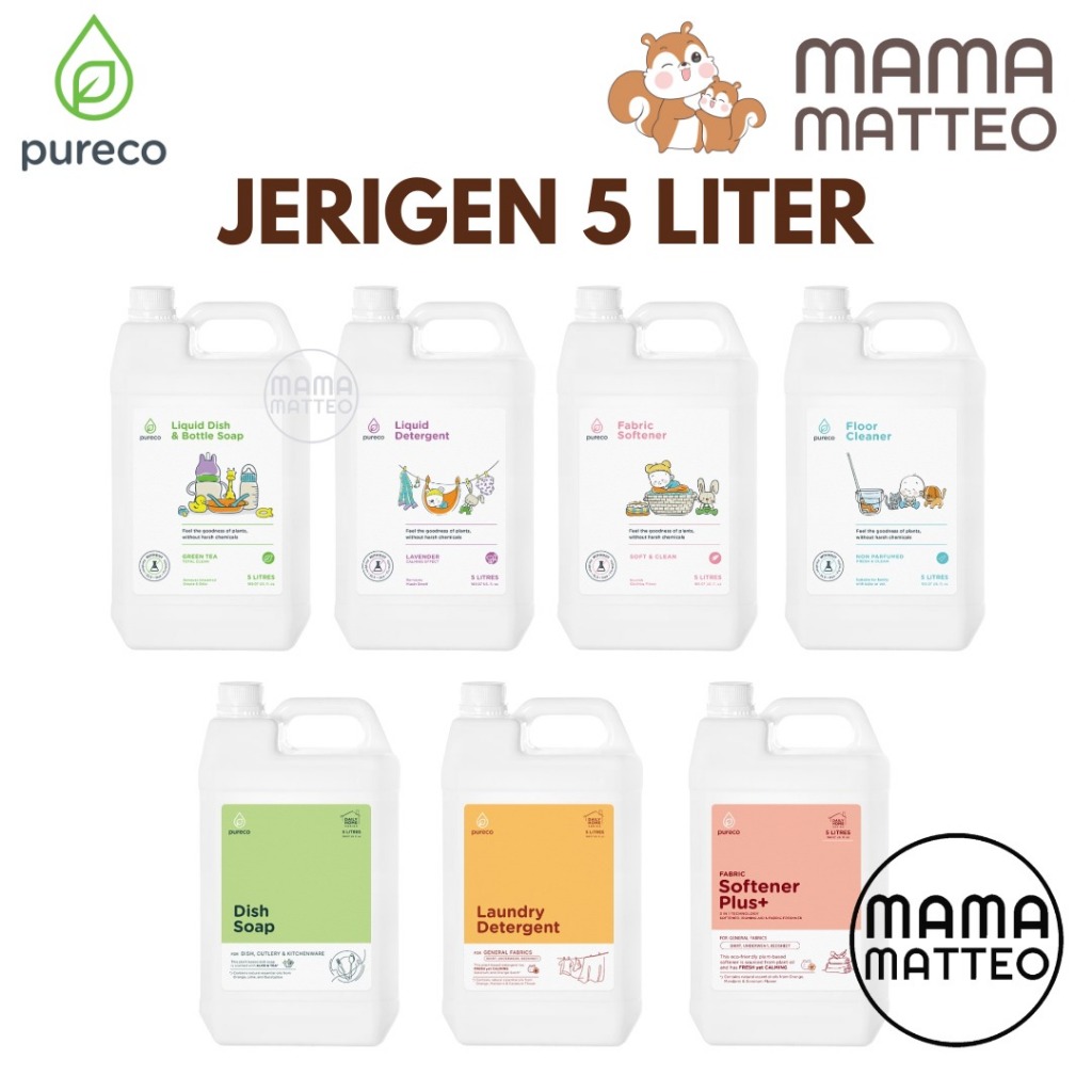 PURECO Jerigen Size 5 Liter Dish Bottle Soap Detergent Deterjen Softener Floor Daily Home Jerrycan