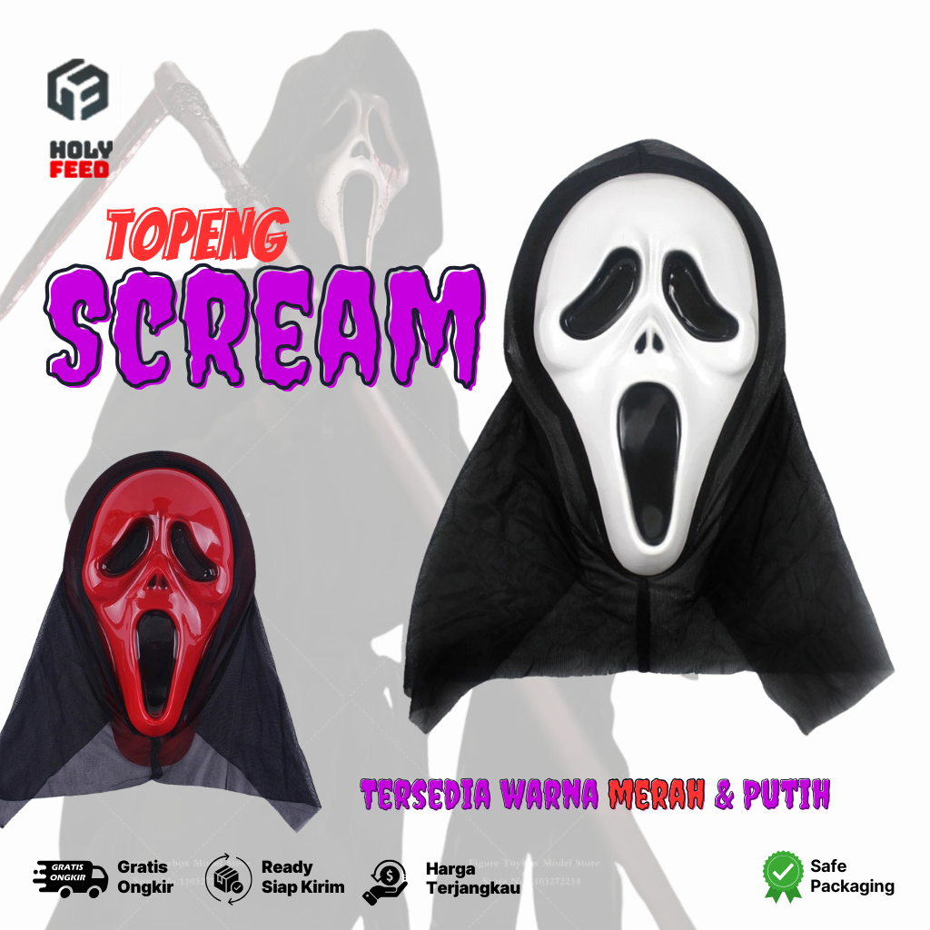 Topeng Scream Halloween Topeng Hantu Ghost Face Mask