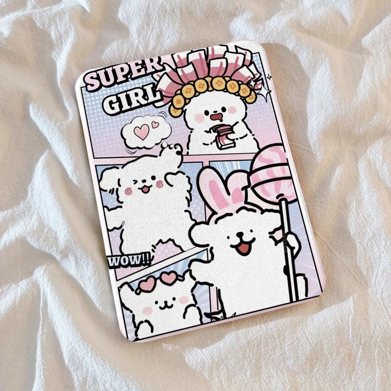 360 Rotation Cute pink puppy iPad Case For ipad 10th 9 8 7 6 5 Air 6 5 4 3 ipad pro 2024 2022 2021 M
