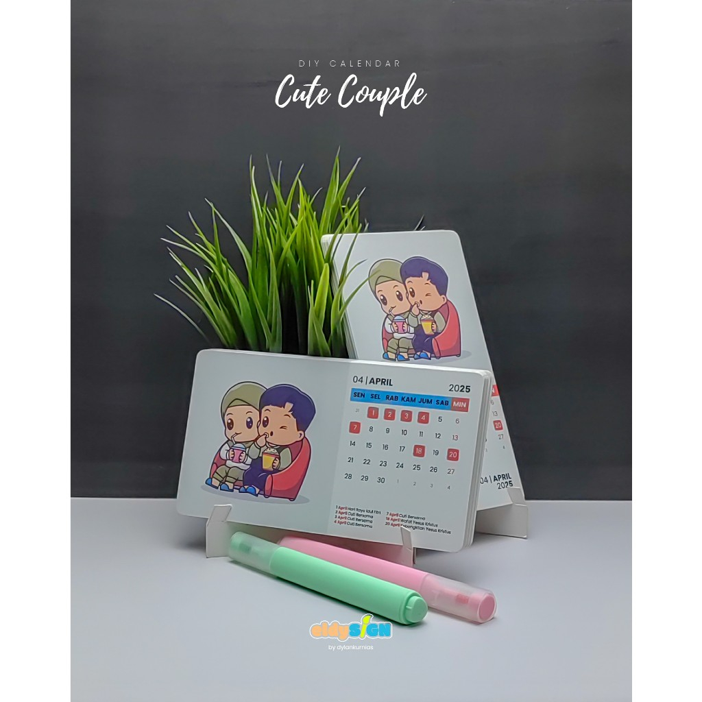 

Kalender 2025 DIY - Souvenir, Dekorasi, Hadiah Ulang Tahun & Pernikahan - Cute Couple