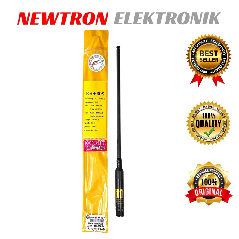 Antena RH-660S BNC Dualband VHF UHF Made In Taiwan Model Tarik Telescopic RH660S HT ICOM IC-V80 Alin