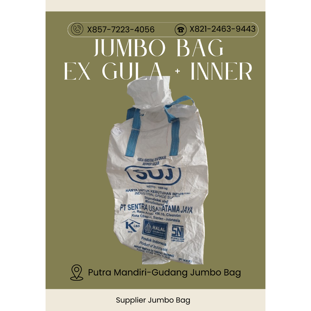 jumbo bag bekas gula dengan inner plastik