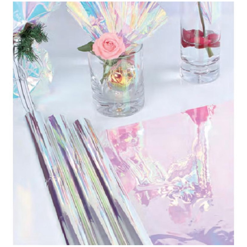

KB019 Flower Wrapping Paper kertas buket Hologram Bouquet Bungaellophane Transparant