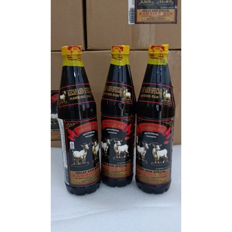 

kecap asin sin nyun hin kambing dua spesial produk asli kal-bar jaminan mutu dan kualitas yang sudah di kenal sejak puluhan tahun dengan cita rasa yang khas produk halal