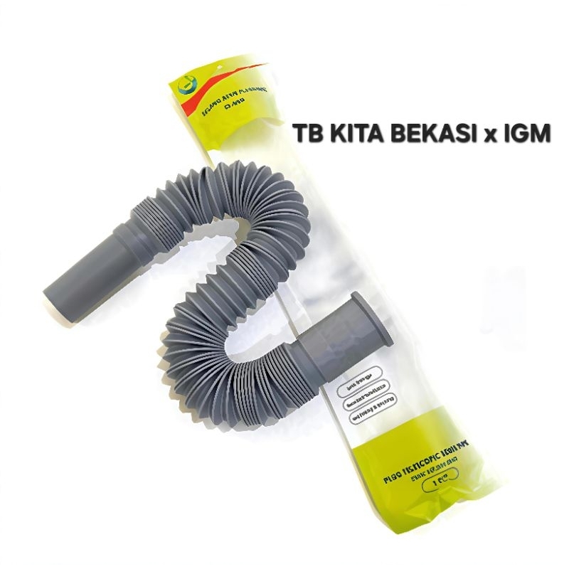 SELANG AFUR WASTAFEL IGM ABU ABU / SELANG TARIK FLEKSIBEL SIFON BAK CUCI PIRING / SELANG FLEKSIBEL T