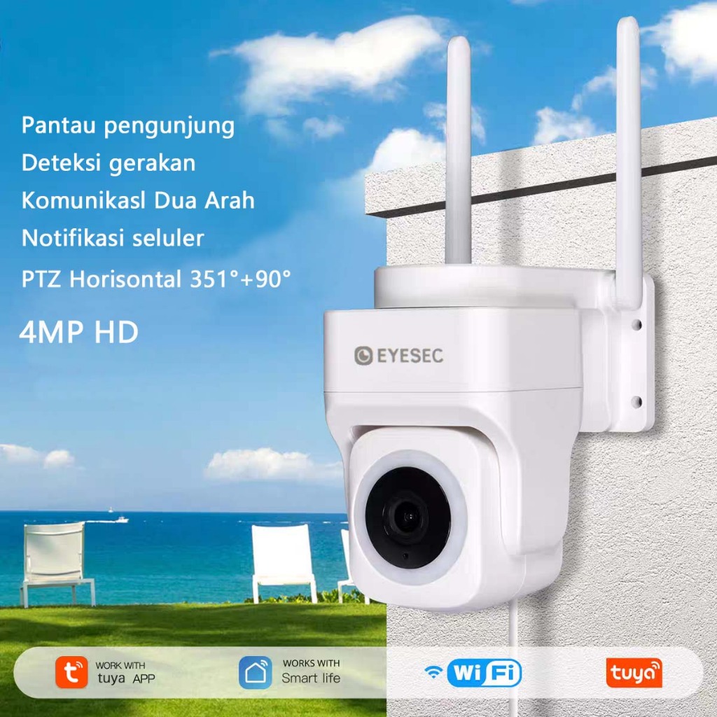 eyesec cctv outdoor kamera cctv CCTV WiFi jarak jauh lewat HP waterproof cctv portable cctv wireless