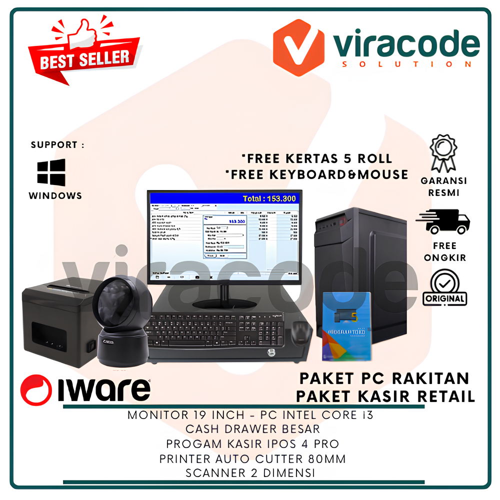 Paket Komputer Kasir Full set | Program Pos Kasir| Software Minimarket
