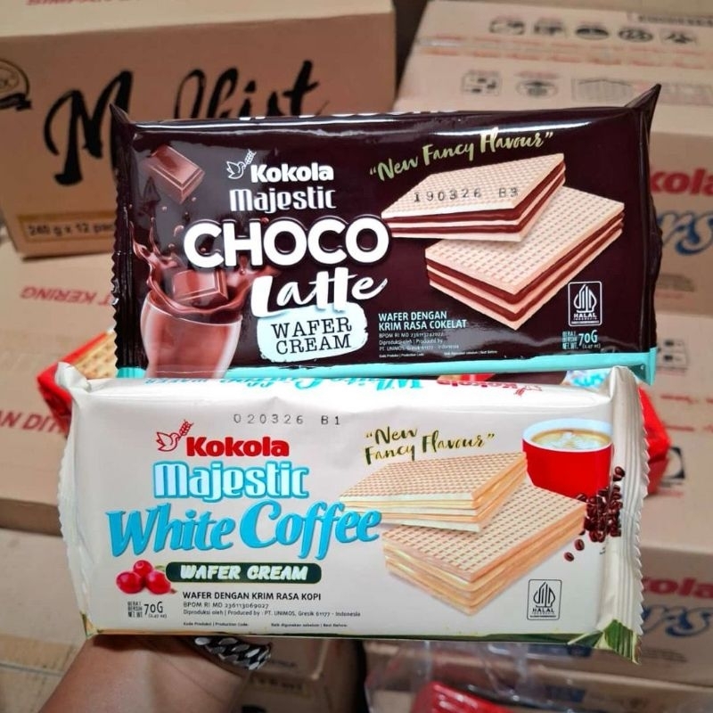 

Kokola Majestic Wafer Choco / Vanilla 70gr (1 dus isi 30 pcs)