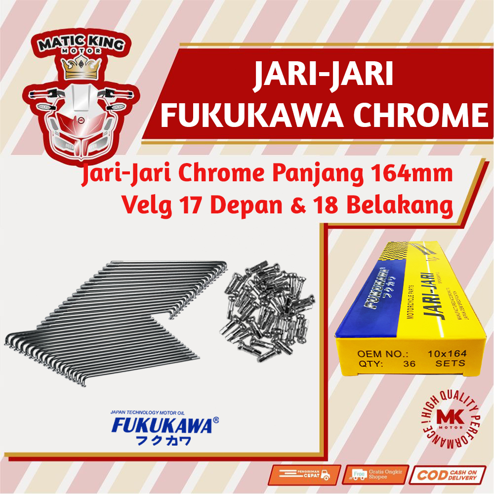 Fukukawa Jari jari Ruji Ring Velg 17 18 ukuran 164 Yamaha Honda Mio Nmax Fino X-Ride Jupiter Z Vega 