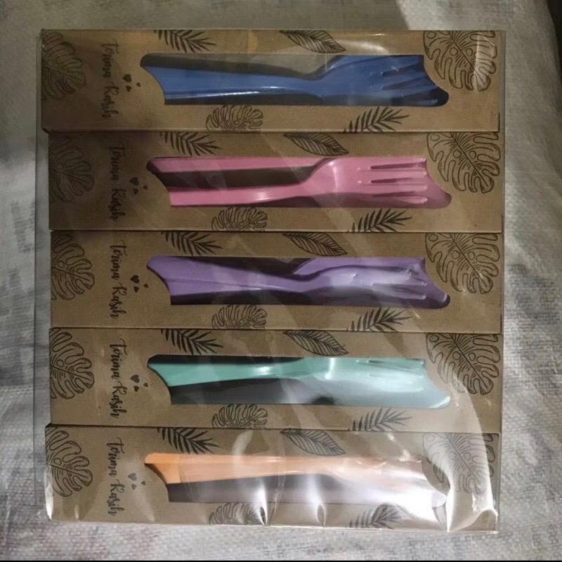 Set souvenir pernikahan sendok garpu sumpit